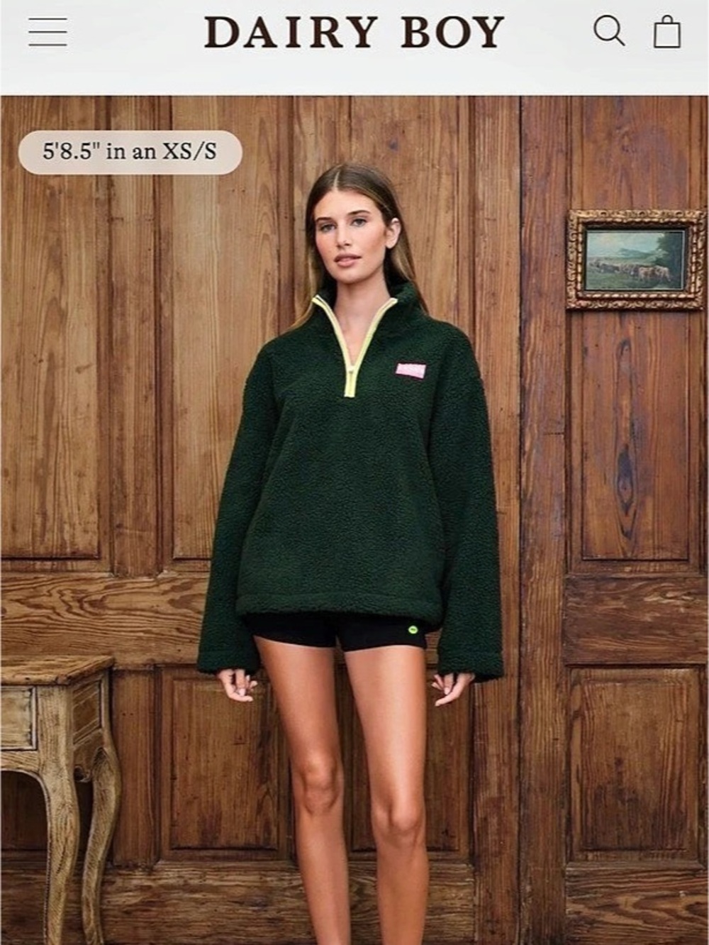 Dairy Boy Mountain Fleece Green & Pink Sherpa Pullover XL/XXL